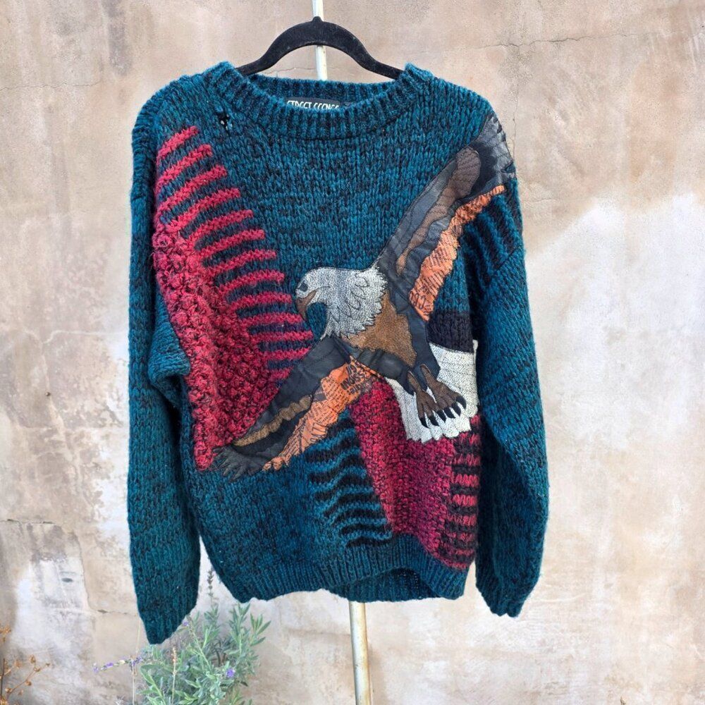 Vintage 90s sweater by Street scenes leather eagle